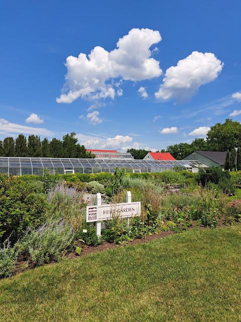 Greenhouse with Herb Garden in front at Blandy Experimental Station, Virginia